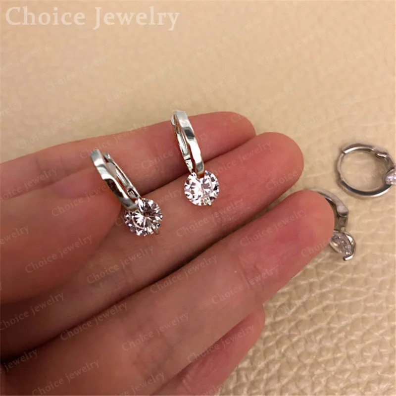 925 Sterling Silver Gold Zircon Drop Earrings For Women Wedding Jewelry Fashion Trend Party and Daily Wear