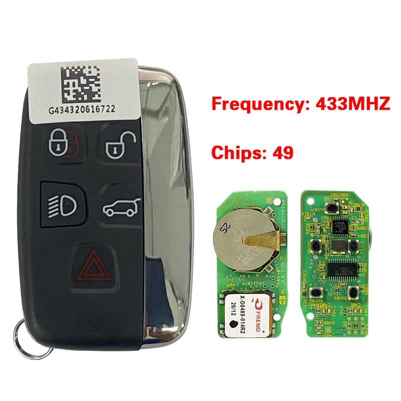 CN004009 OEM For Range Rover Smart Card 5 Button 434Mhz Smooth Surface 49 Chip Keyless Go