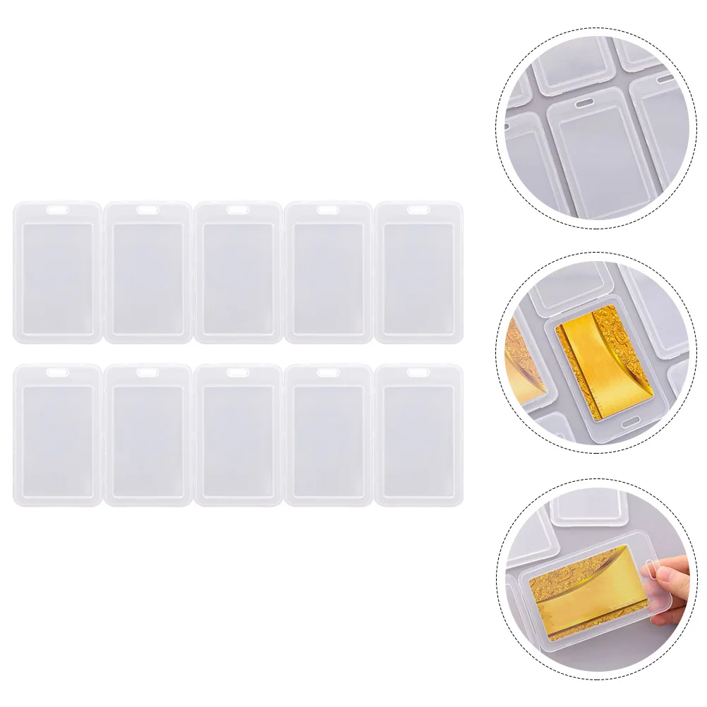 

20pcs Plastic Id Badge Holders Transparent Name Tag Holders For Business Credit Id Cards Work School Travel Use Cards
