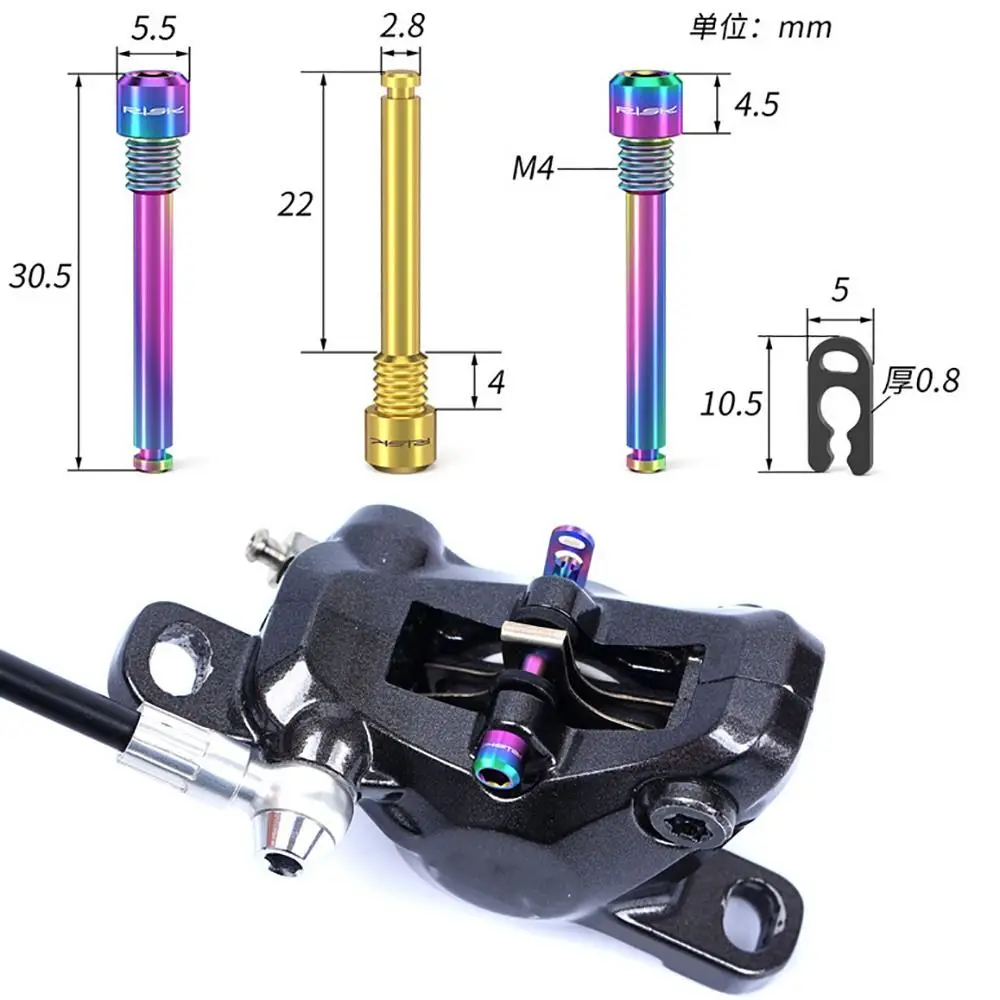1 Set Titanium Alloy Bicycle Oil Disc Screws Multicolor Gold M4/M6/M8 Split Oil Tank Fixing Bolts Screw Retainer Pin