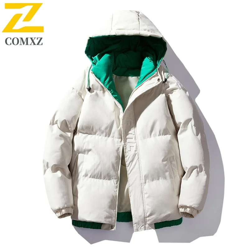 

COMXZ Men Padding Coat Thick Solid Color Loose Glamorous Outdoor Hiking Skiing Winter Padding 2025 Travel Windproof Bread Jacket