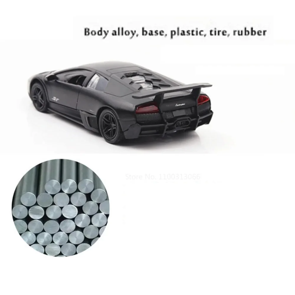 Lamborghini – voiture chauve-souris en alliage moulé sous pression, modèle de portes ouvertes, voitures de sport avec véhicule rétractable, cadeaux de Festival pour enfants, échelle 1:36
