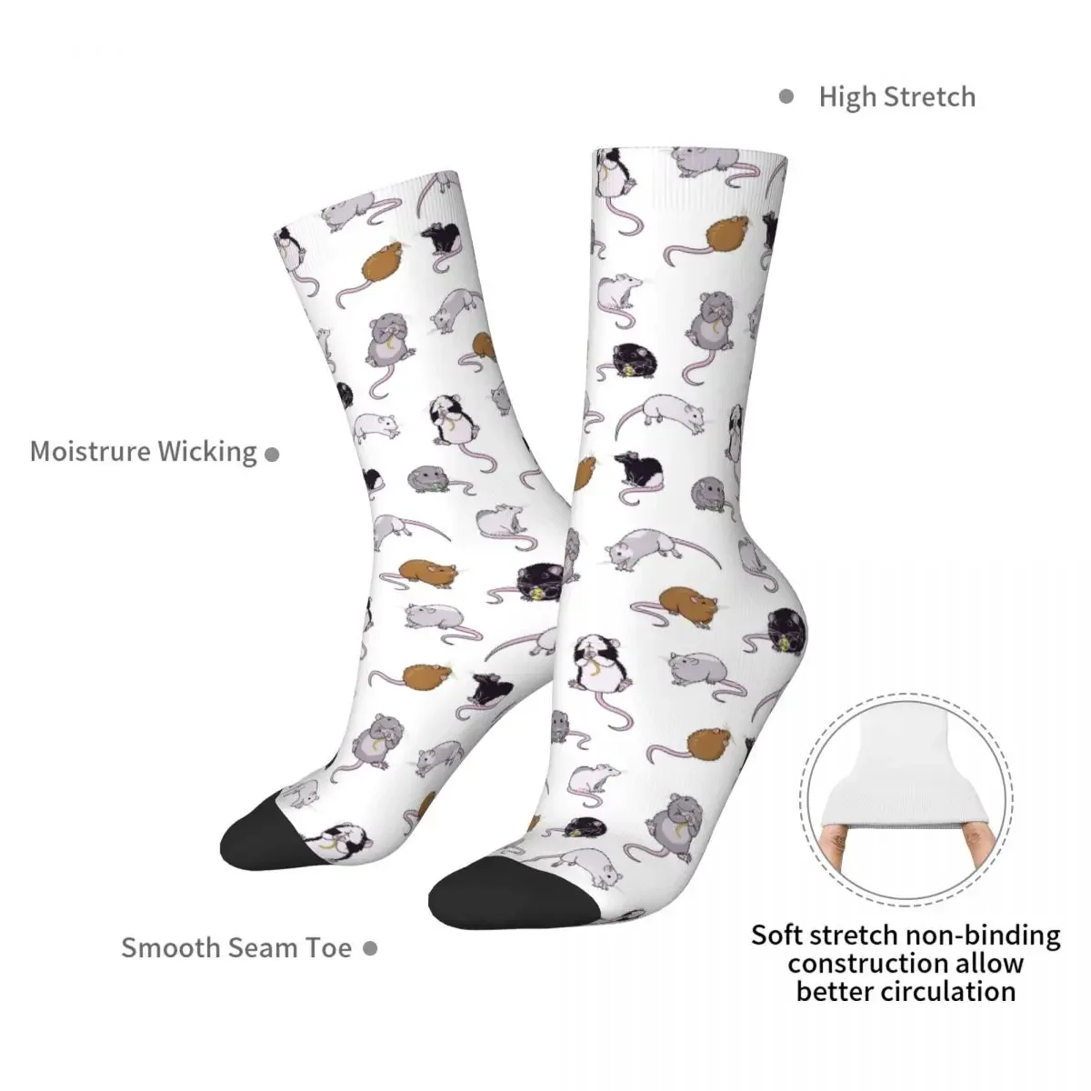 Rats, Rats, Rats Socks Harajuku Sweat Absorbing Stockings All Season Long Socks Accessories for Unisex Gifts