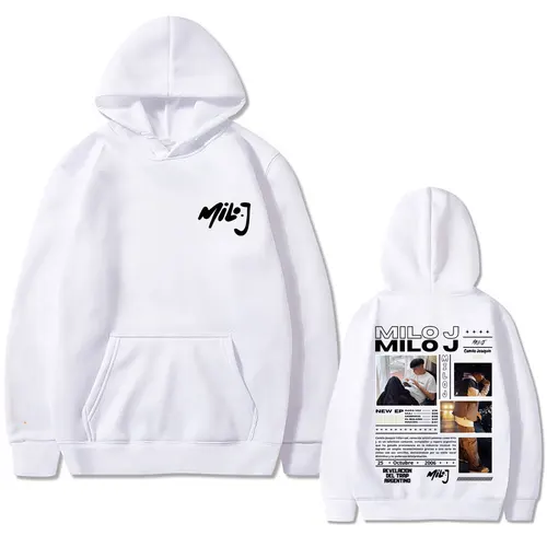 Imagen 2 del producto Sudadera con capucha gráfica del rapero Milo J 111 para hombre y mujer, Sudadera con capucha de gran tamaño a la moda de Hip Hop, sudaderas con capucha informales de algodón polar para hombre