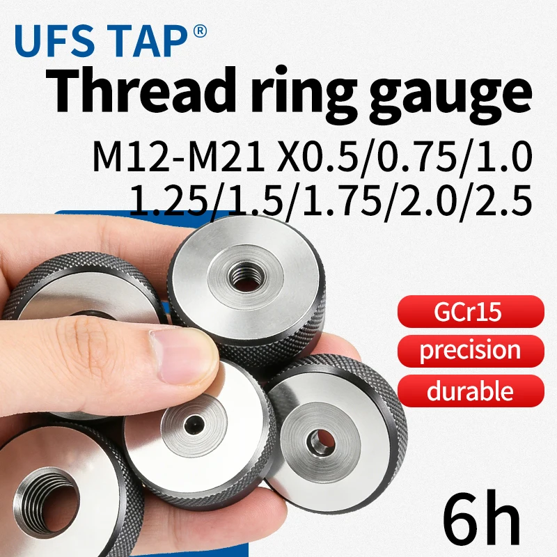 

UFS 1SET(1*GO+1*NOGO) 6h Thread Ring Gauge Non-Standard Metric M12-M21 X0.5/0.75/1.0/1.25/1.5/1.75/2.0/2.5 Fine Tooth Measure
