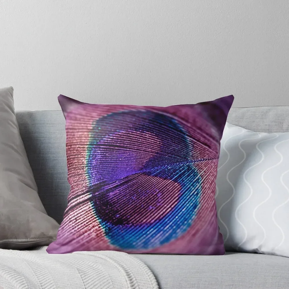 

Purple Peacock Feather Throw Pillow Sofa Cushions bed pillows Cushions Luxury Pillow Cover Pillow