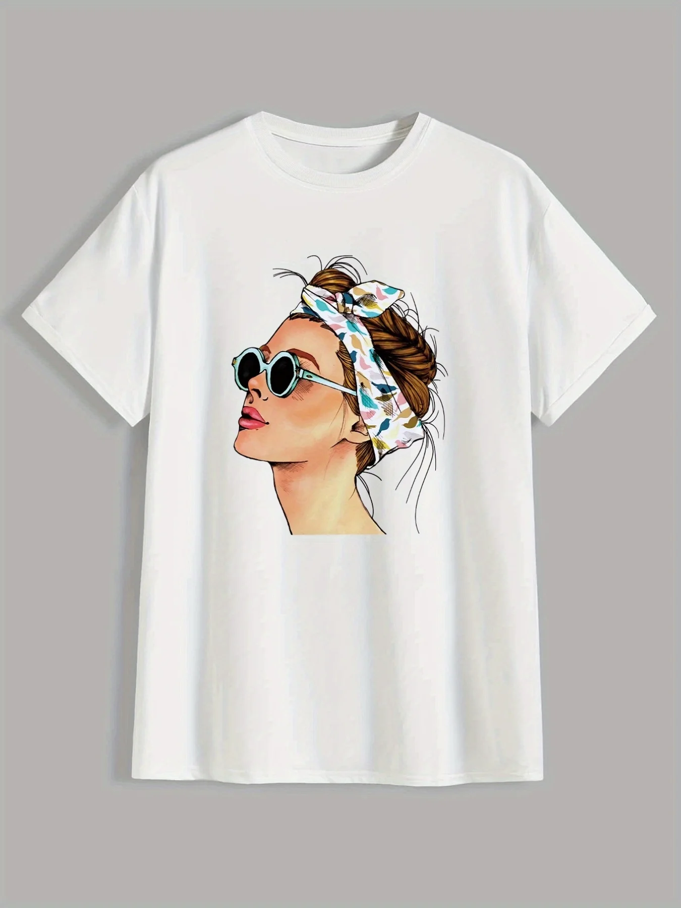 Men's Woman Portrait Graphic Crew Neck T-Shirts, Casual Sport Tees For Spring Summer