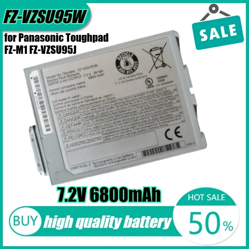 

7.2V 49Wh 6800mAh FZ-VZSU95W Laptop Battery for Panasonic Toughpad FZ-M1 FZ-VZSU95J