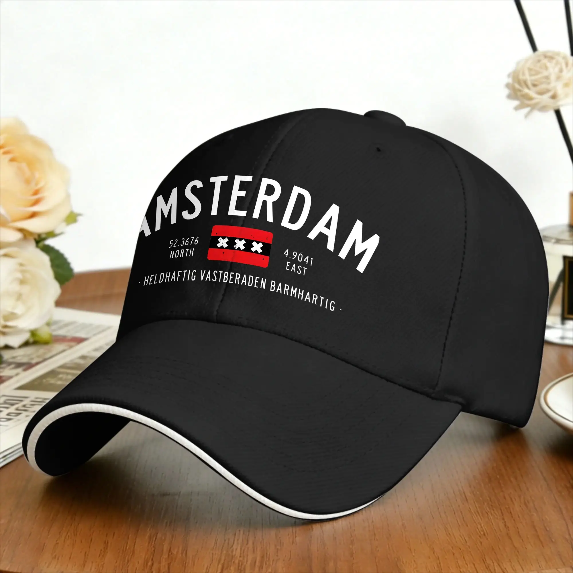 Amsterdam Flag Baseball Cap  Unisex-Teens Custom Logo Trucker Hat Sun Visor Running Hippie Baseball Caps Birthday Gift