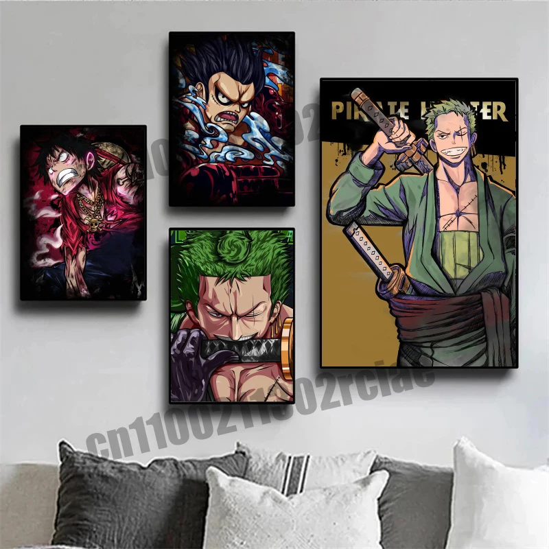 

Japanese Classic Childhood Anime One Piece Super Cool Style Art Poster Canvas Painting Suitable for Living Room Decoration Gifts