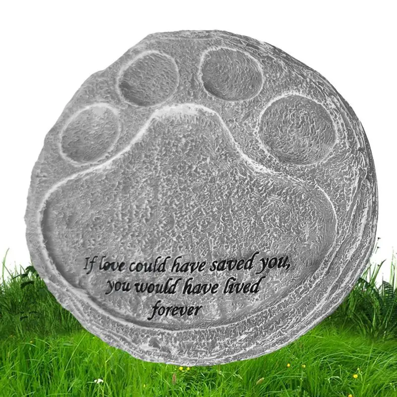 

Pet Memorial Stone Paw Print Pet Engraved Gravestone Exquisite Resin Dog Grave Stone For Loss Of Dog Pets Dog Cat Cemetery