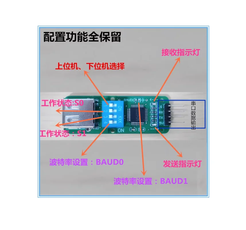 Teclado, mouse, scanner de código de barras para porta serial, módulo oculto para porta serial, módulo ch9350