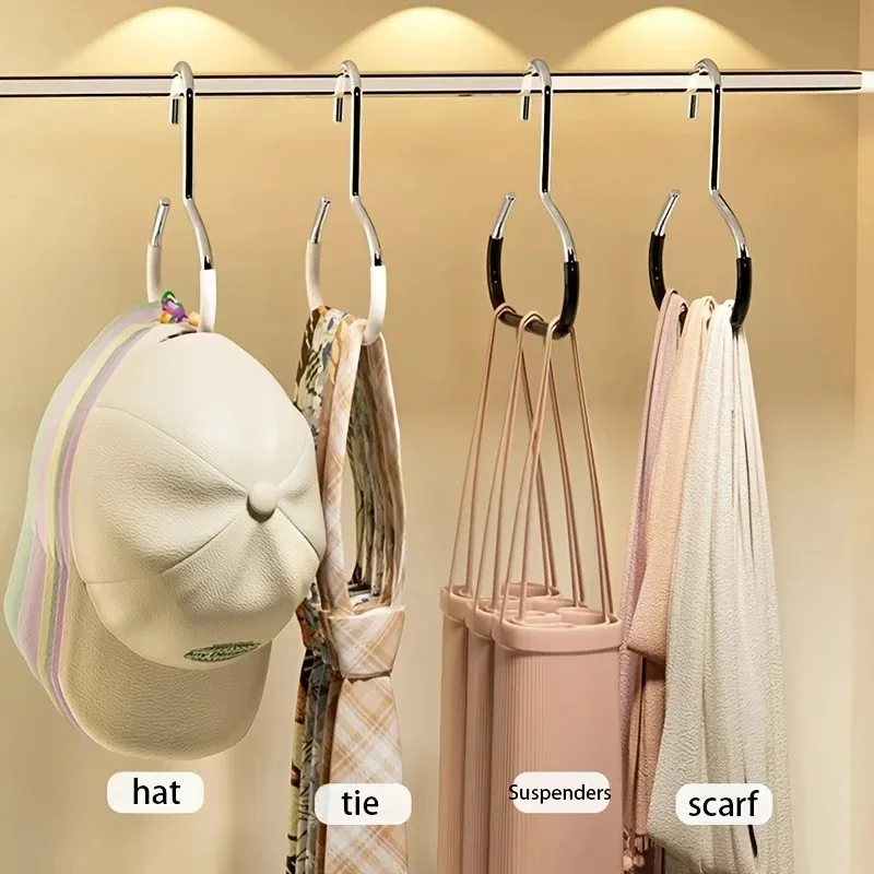 1pcs Versatile Manganese Steel Round Hook - Perfect for Hats, Ties, Scarves & Bags, Strong Load-Bearing, Non-Deformable