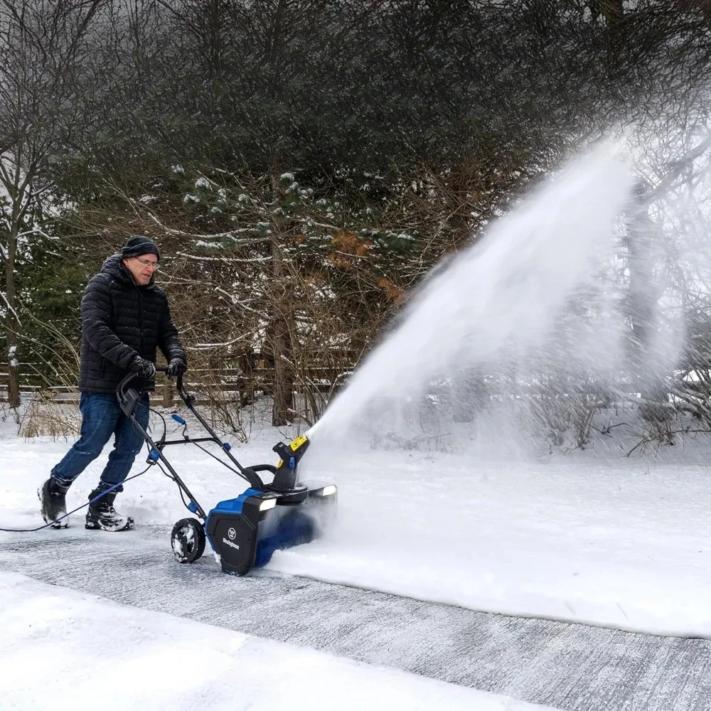 18-проводной снегоочиститель, двойной светодиодный фонарь, электрический снегоочиститель с дальностью метания 25 футов, платы 650 фунтов/мин, регулируемый желоб