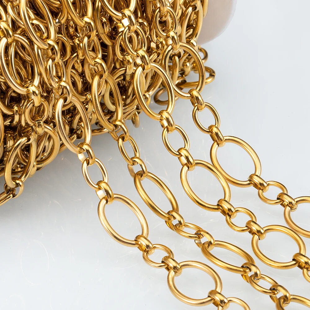1M Stainless Steel Flat Square Frame Link Chains for DIY Jewelry Making