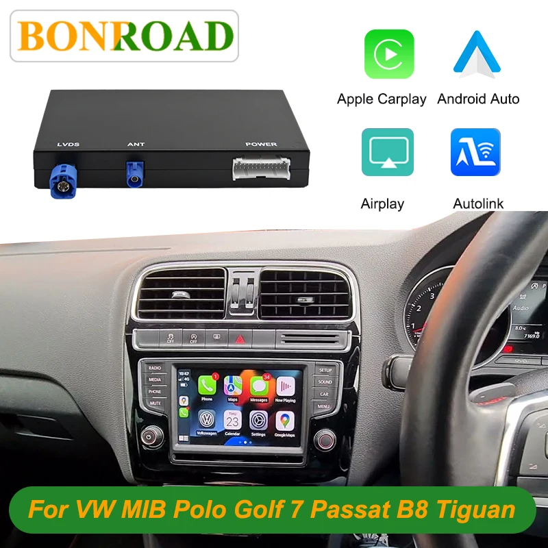 Bonroad Wireless Carplay Android Auto Interface For VW Volkswagen Skoda Octavia A5 Golf 7 Polo Passat B8 MIB MIB2 Module