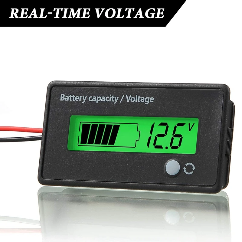 2 Pcs DC 12V 24V 36V 48V 72V Battery MeterBattery Capacity Voltage Indicator Lead-Acid and Lithium Ion Battery Indicator