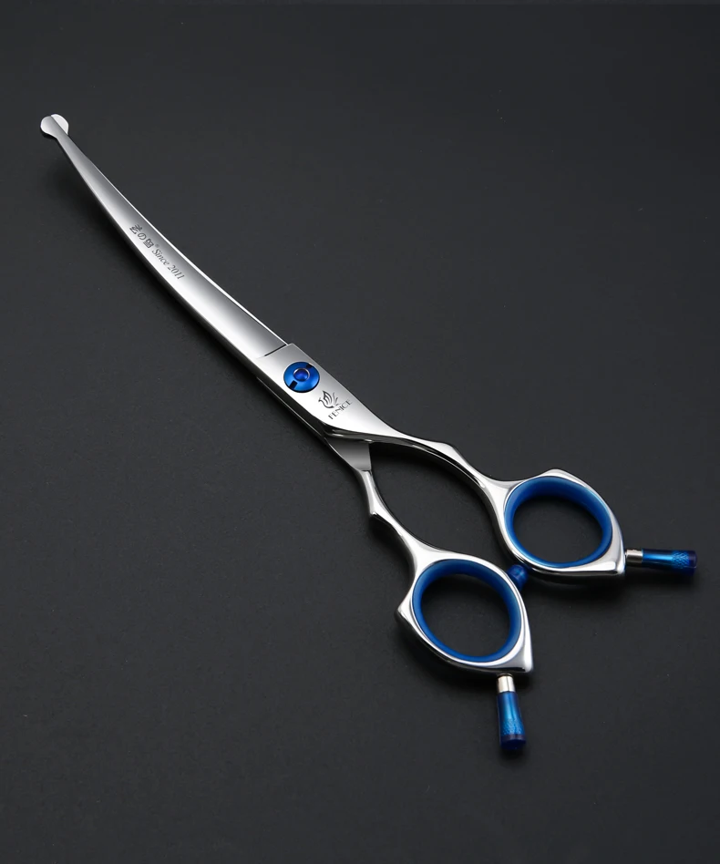 Fenice JP440C 6,5 Zoll Gebogene Pflegeschere mit Sicherheits-Rundspitze für Hunde, Katzen und Haustiere, Trimschere für Augen, Gesicht, Füße und Nase – Detail 12
