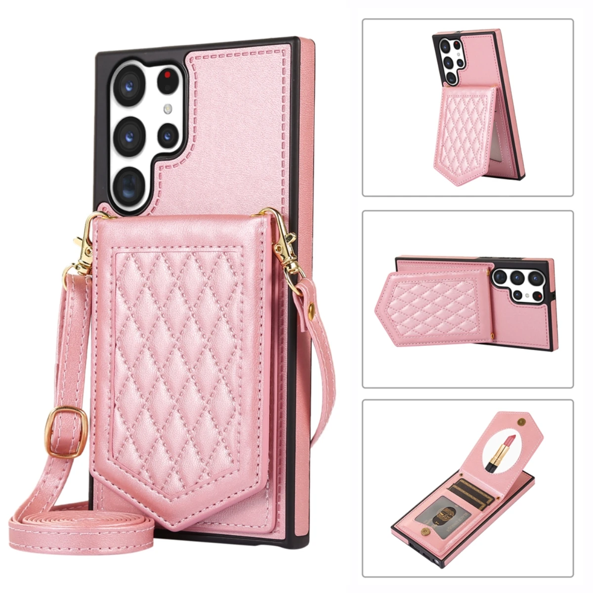 

Кожаный чехол для Samsung Galaxy S25 S24 S23 Ultra S21 FE S22 S20 Plus A13 A53 A14 A54 A13 A53 A12 A52RFID Blocking Card Wallet