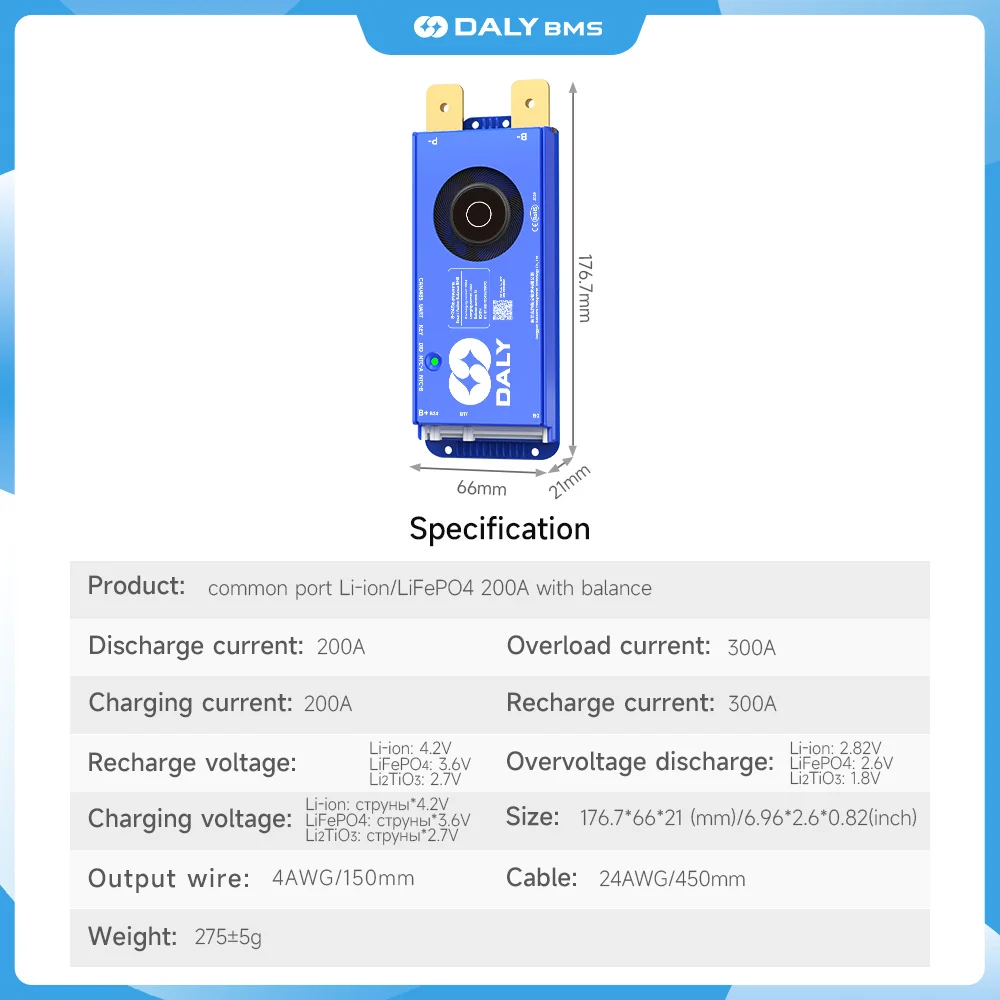 DALY 200A lifepo4 8s 24v 16s 48v BMS BT 36V 48V 60V Li-Ion LTO 18650 batería para inversor de batería de almacenamiento en el hogar