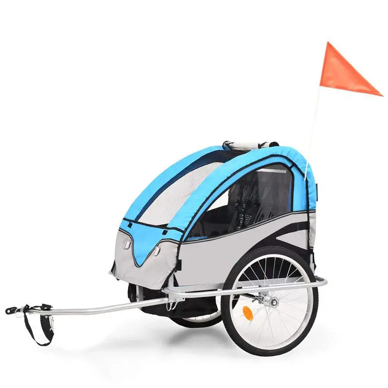 Bicycle Trailer Children Double Seat Rear Trailer Shock Absorption Children