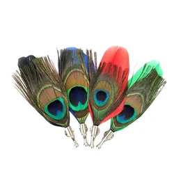 BoYuTe (10 Pieces/Lot) Handmade Fashion Peacock Feather Brooch Pins for Men Performance Wedding Suit 10 Colors