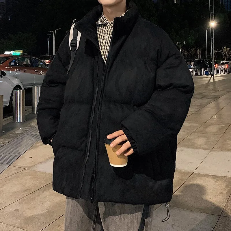 TRSYPHXM new Cotton jacket for men in autumn and winter, thick and fluffy cotton jacket for warmth, bread jacket, cotton jacket