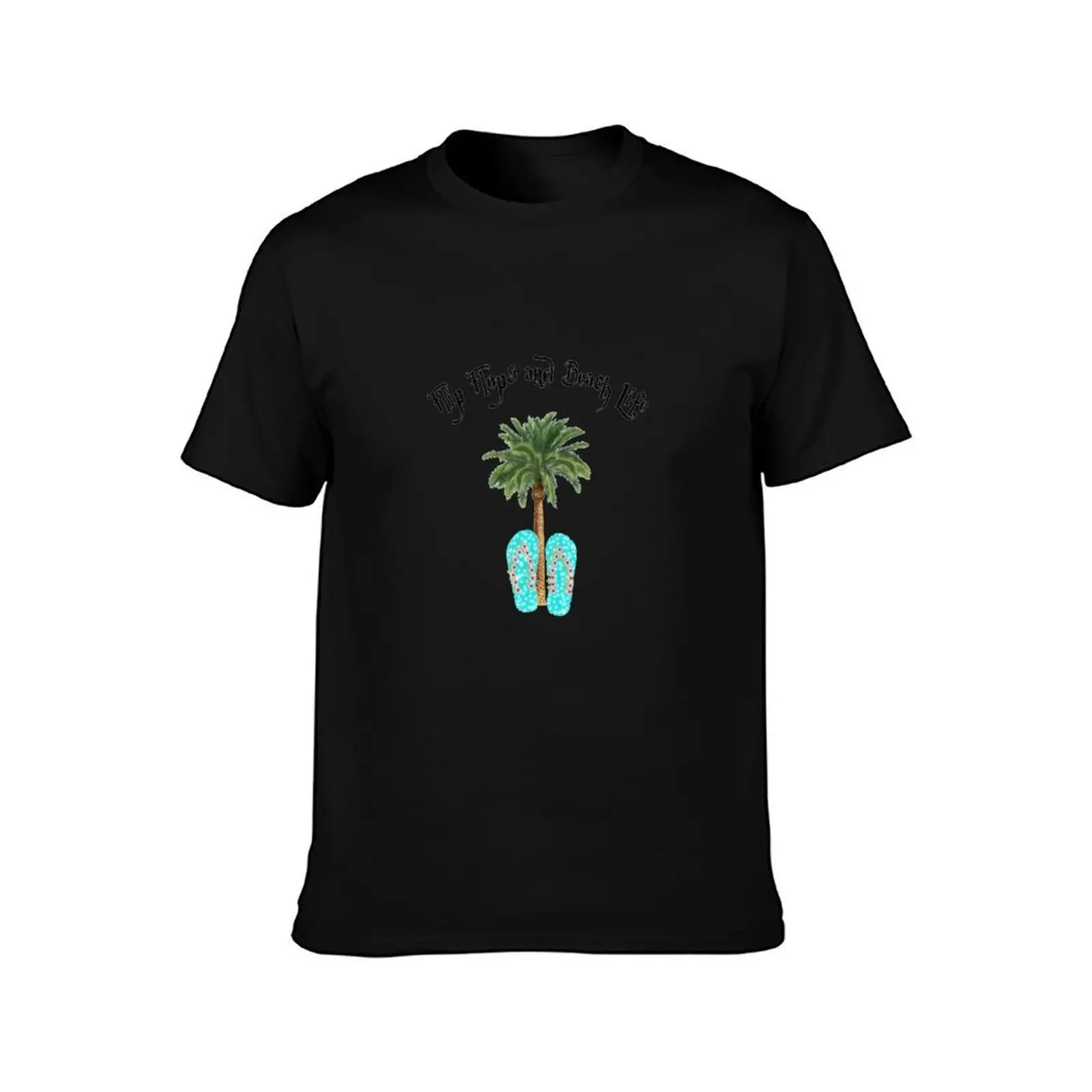 Flip Flops and Beach Life T-Shirt Simple Casual Short Sleeve Cotton T-Shirt