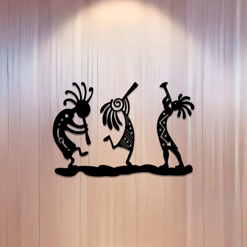 Exquisite 1-teilige Kokopelli-Wandskulptur aus Metall |   Halloween- und Weihnachtsgeschenk, südwestlich inspirierte Heim-/Büro-/Bar-/Café-Dekoration