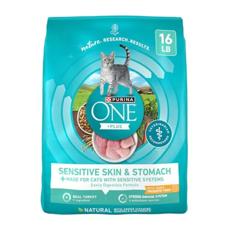 

Sensitive Stomach Sensitive Skin Natural Dry Cat Food +Plus Sensitive Skin and Stomach Formula 16 lb. Bag
