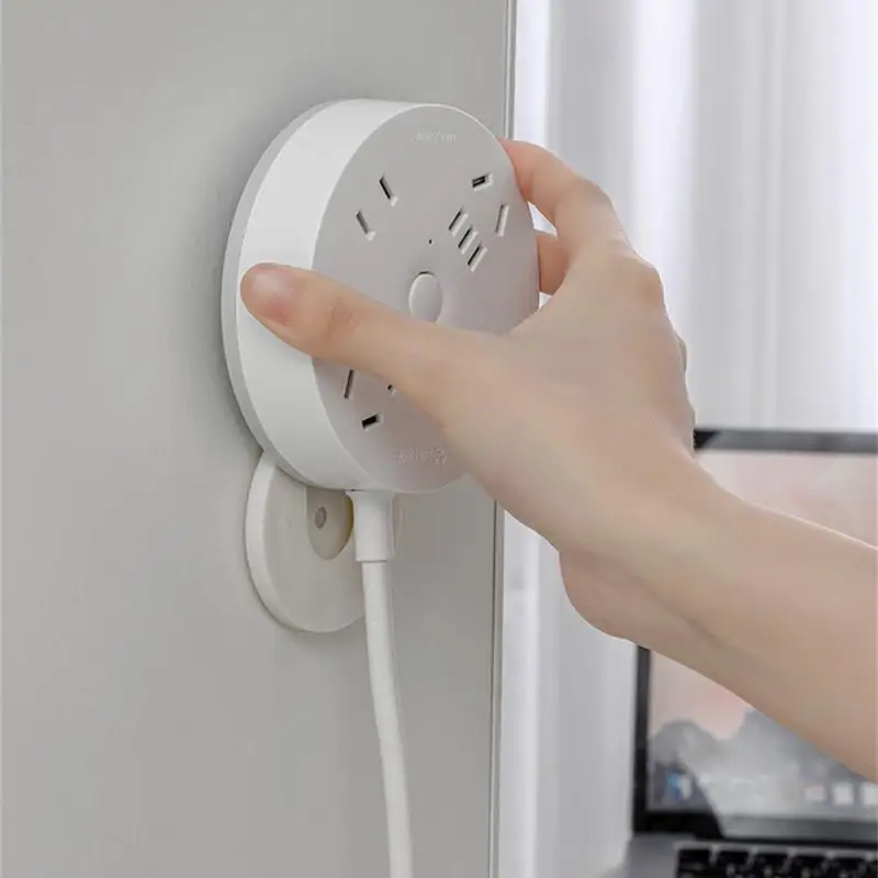 벽 장착 멀티탭 거치대 탈착식 전원 코드 헤드 마감 브래킷, 소켓 고정기, 심리스 펀치 프리 플러그 랙
