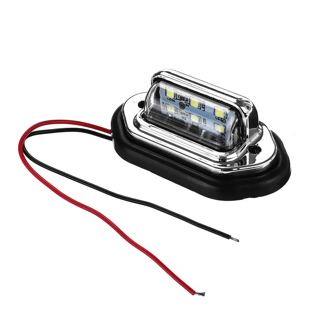 2pcs 12V 24V Waterproof 6 LED Car License Plate Light Signal Tail Light Lamp Boat Truck Trailer SUV VAN Caravan Waterproof