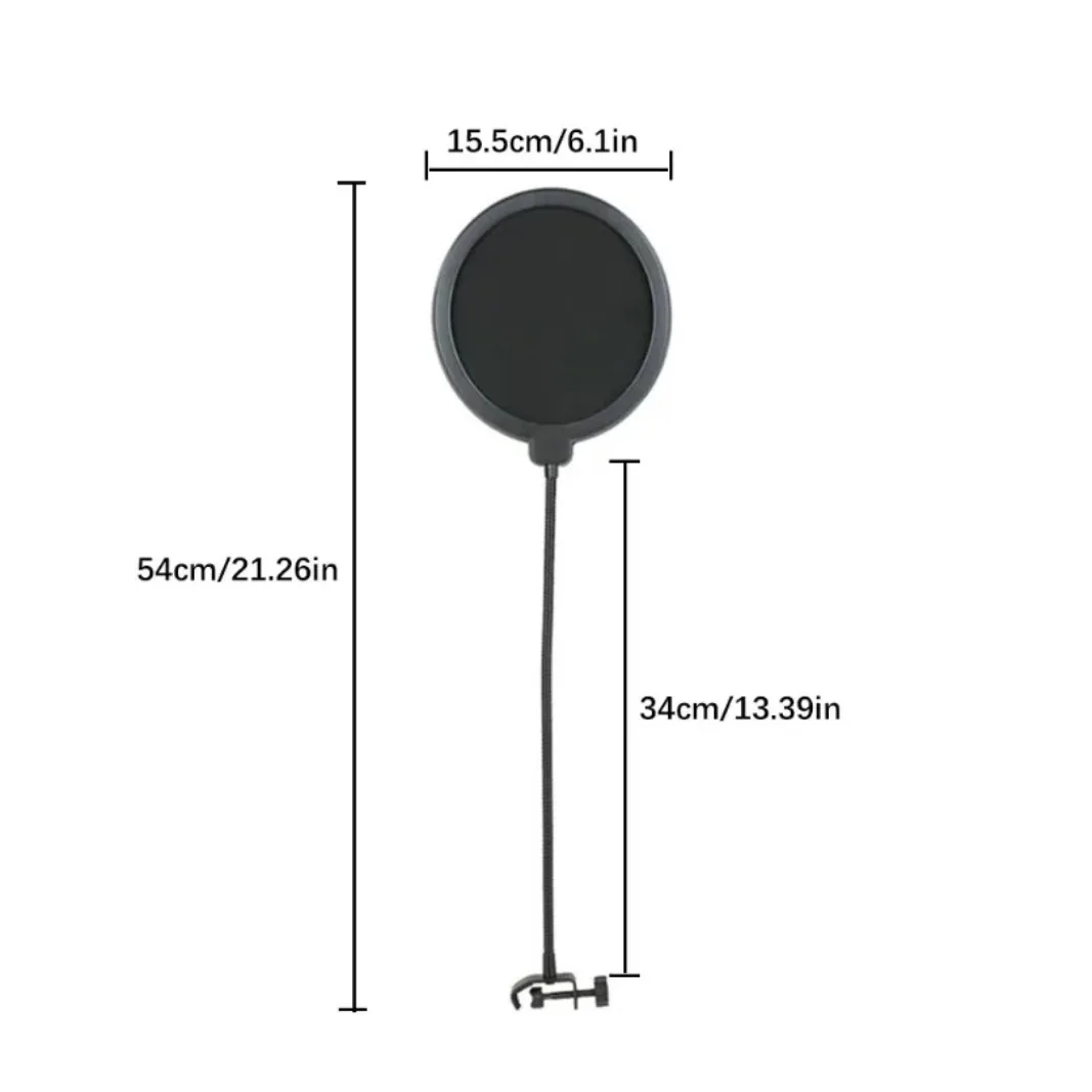 ملحقات ميكروفون VIKEFON معدنية بفلتر PoP ميكروفون عالمي للزجاج الأمامي لميكروفون مكثف لتسجيل الاستوديو