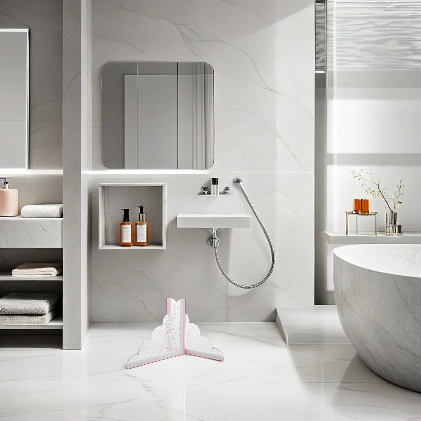 

2pcs Bathroom Water Barrier Shower Splash Guard Bathtub Protector 8.84X7.66 Inch Guard Plate Water Blocking Board