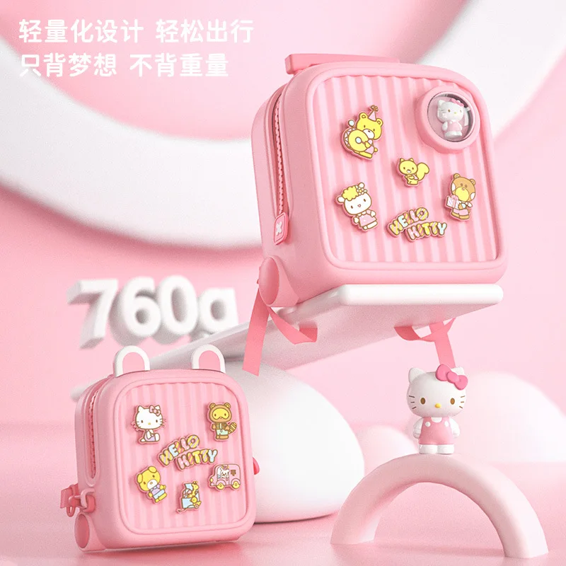 Kawaii Sanrio Hello Kitty Bag Light Comfortable Water Proof Diy Pattern Spine Protection Travel Trolley Bag Child Christmas Gift