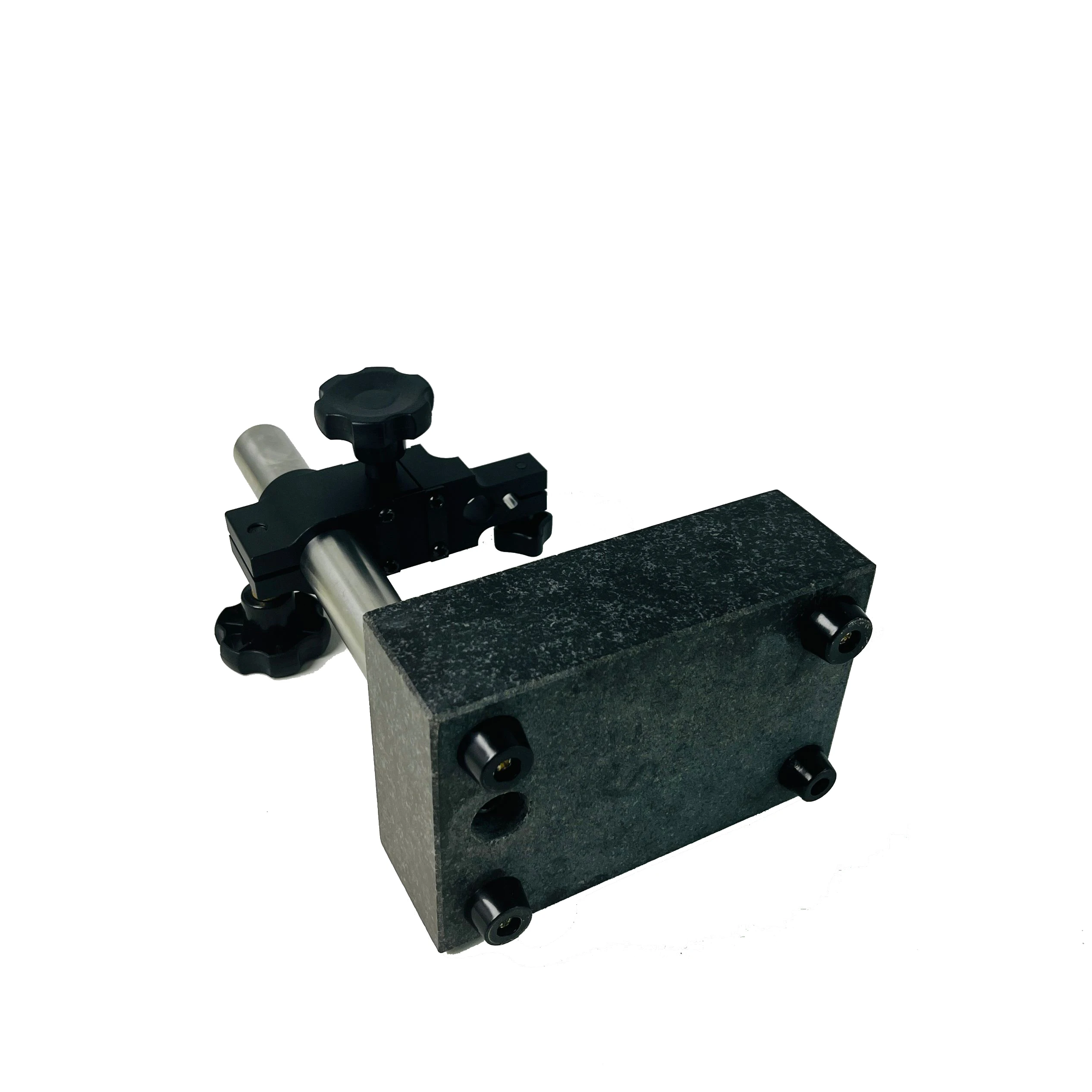 SYLMOS Natural Granite Dial Gage Stand, with fine adjustment, Dial Indicator Comparator Base,Height gauge stand,150*100*40mm