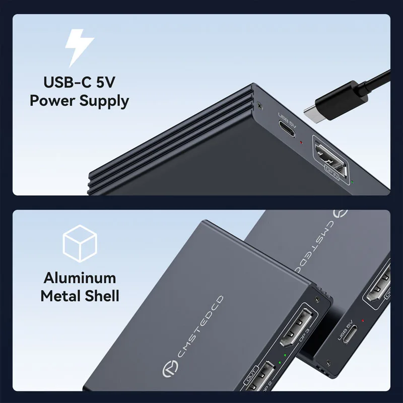 DisplayPort-splitter voor multi-monitoradapter 4K bij 60 Hz DisplayPort-splitter 1 in 3 uit voor 3 monitor HDMI-ondersteuning Uitgebreide modus