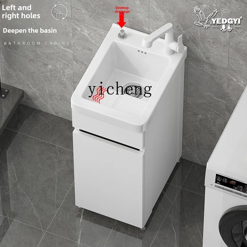 Umywalka basenowa XL zintegrowana szafka kombinacja niezwykle wąska umywalka balkonowa z płytą ceramiczną zlew