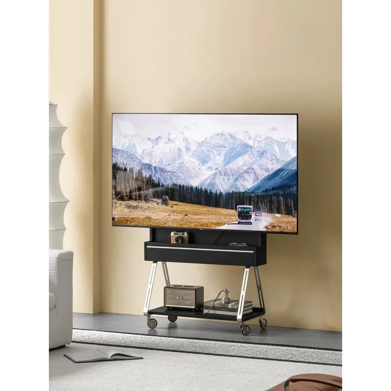 TV stand, modern simple movable pulley, living room floor monitor stand, hanger