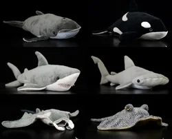 cute plush toy lovely sea animal whalebone whale killer whale shark Manta Ray soft doll birthday gift 1pc