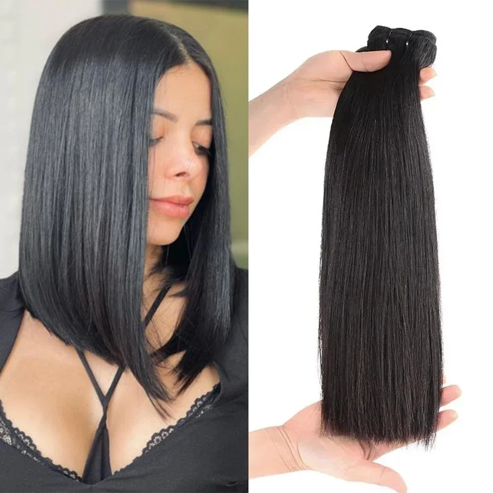 Bone Straight Double Drawn Raw Vietnamese Hair Bundles 15A Virgin Unprocessed Original Human Hair Bundles Thick Ends Extensions