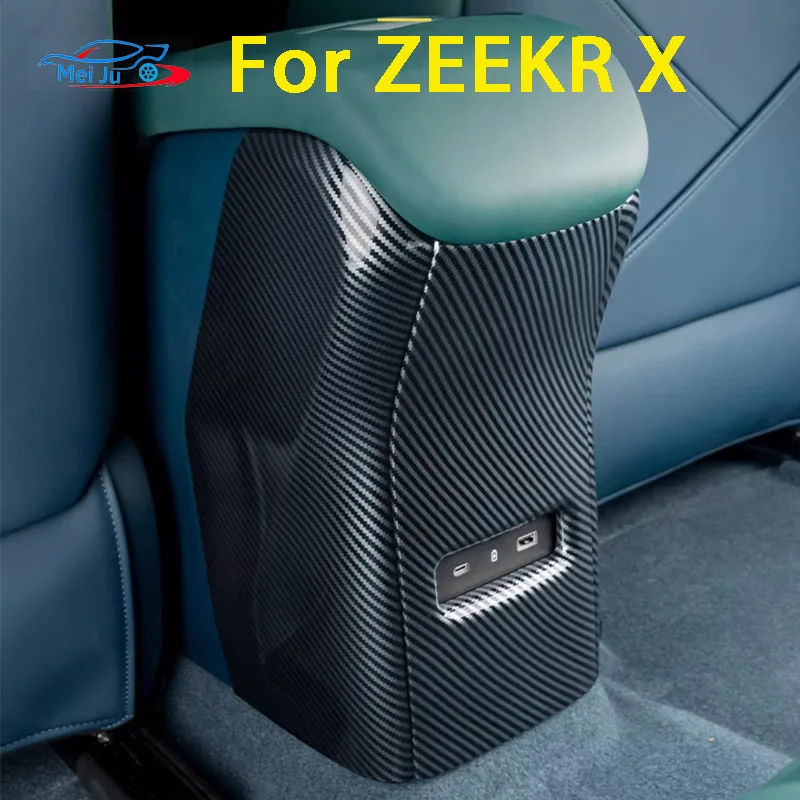 

For ZEEKR X 2023 2024 Car Styling ABS Car Armrest Box Kick-proof Sequins Rear Air Outlet Sticker Sequins Cover Auto Accessories