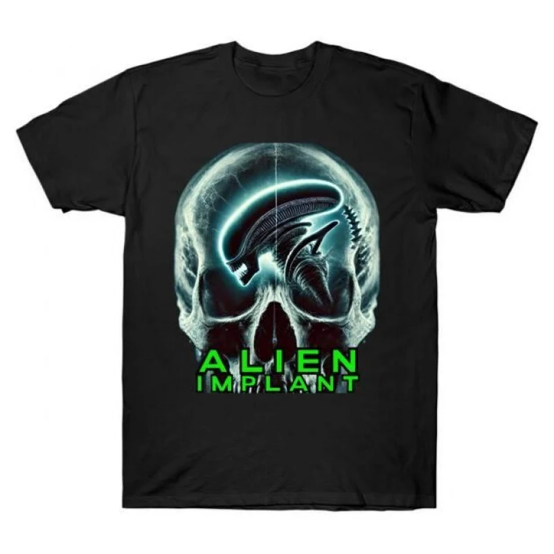 

0412 Sci-Fi Alien Implant Literally Gift T-Shirt Weyland LV-426 Horror movie Xenomorp Short Sleeve Graphic clothes All size tops