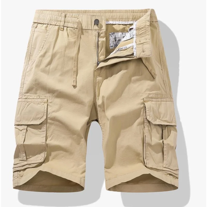 

Men's Shorts Summer Overalls Pants Loose Baggy Short Pants Multi-pocket Casual Bottoms Plus Size XXXXL Khaki Brown Green