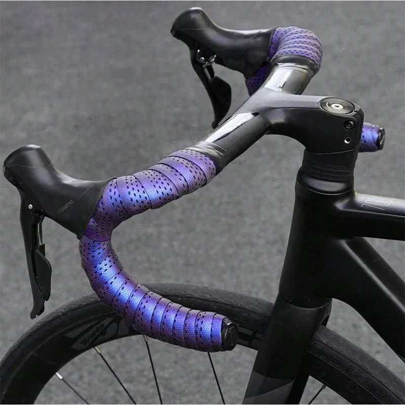 Gradient Purple Road Bike Bend Handle Strap Bicycle Handlebar Tape Breathable Anti Slip Waterproof EVA Shock Absorber Bike Tape