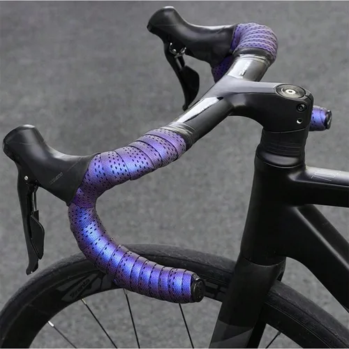 Imagen 2 del producto Cinta para manillar de bicicleta, cinta para manillar de bicicleta, transpirable, antideslizante, impermeable, amortiguador de EVA, color morado degradado