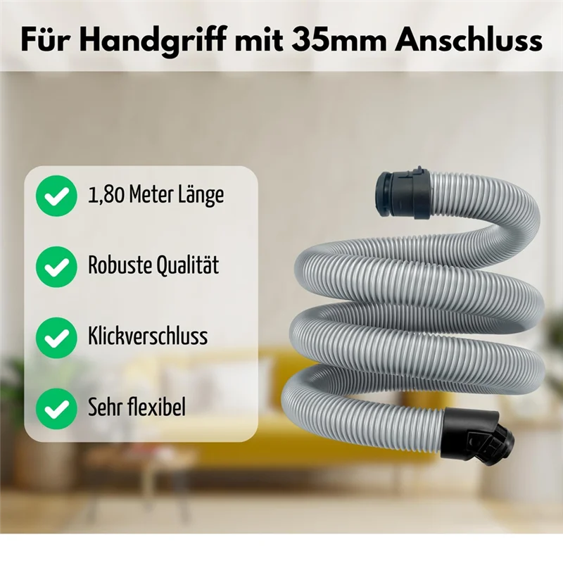 

ABBZ-Vacuum Cleaner Hose Compatible For S8 S8000 C3 Complete & C3 Compact. Replacement Parts For 1.8 M Standard