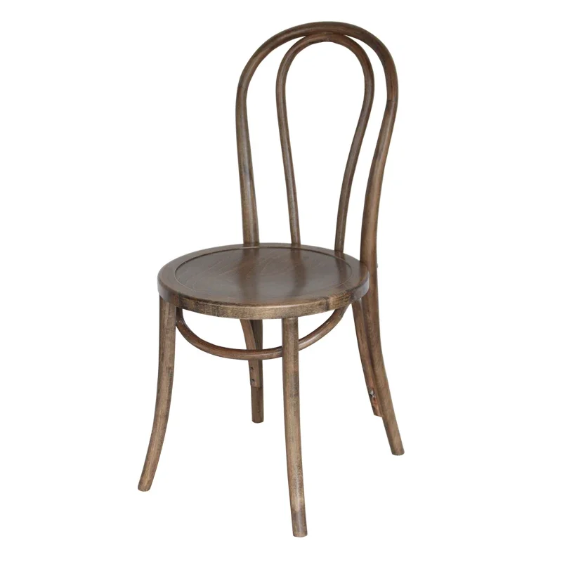 Silla de café de madera maciza nórdica, respaldo redondo, silla de comedor para hotel, suministro de Fábrica de Foshan