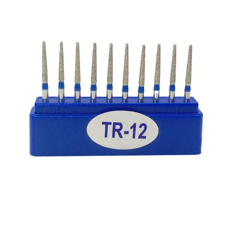 10Pcs/Box Dental Diamond Bur FG High Speed Burs TR SERIES for Teeth Polishing 1.6mm