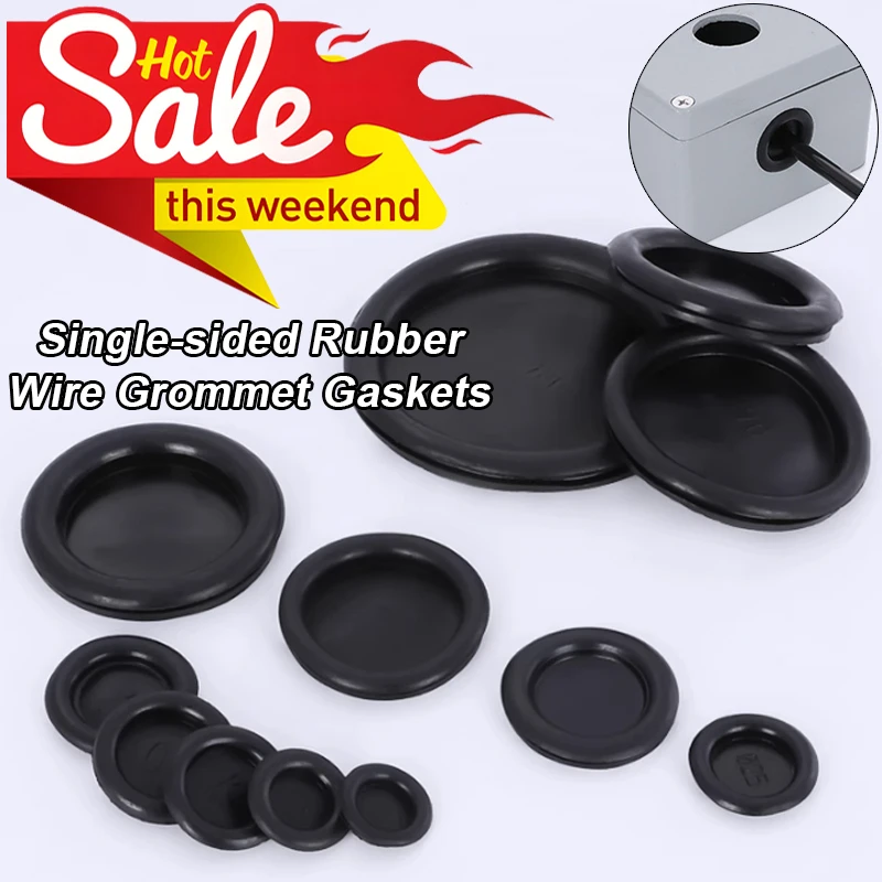 

Single-sided Rubber Wire Grommet Gaskets 50mm Inner Dia Electric box inlet outlet o Seal ring Dust plug cover cabling protector
